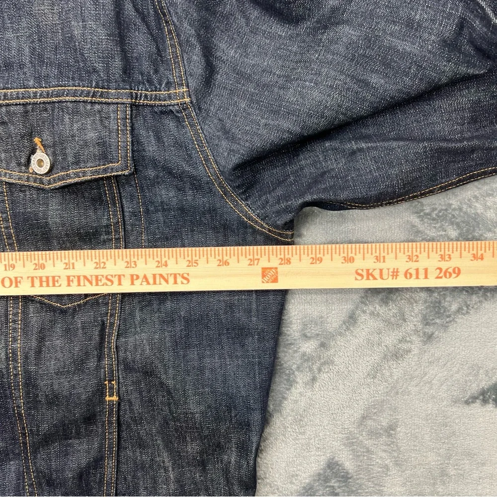 GUESS Men's 4XL‎ Blue Denim Trucker Jacket Vintage 90s/Y2k Made in USA Button Up
